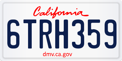 CA license plate 6TRH359