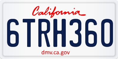 CA license plate 6TRH360