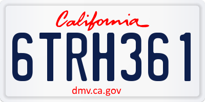 CA license plate 6TRH361