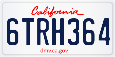 CA license plate 6TRH364