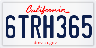 CA license plate 6TRH365