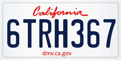 CA license plate 6TRH367