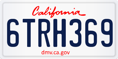 CA license plate 6TRH369