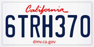 CA license plate 6TRH370