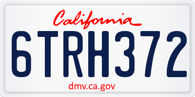 CA license plate 6TRH372
