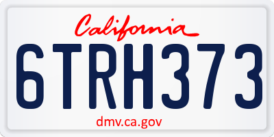 CA license plate 6TRH373