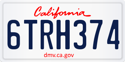 CA license plate 6TRH374
