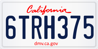 CA license plate 6TRH375