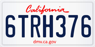 CA license plate 6TRH376