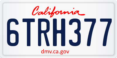 CA license plate 6TRH377