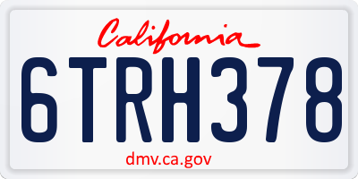 CA license plate 6TRH378