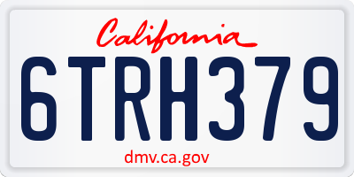 CA license plate 6TRH379