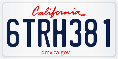 CA license plate 6TRH381