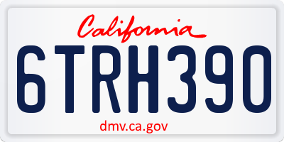 CA license plate 6TRH390