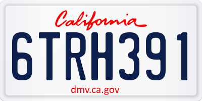 CA license plate 6TRH391