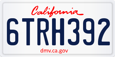 CA license plate 6TRH392