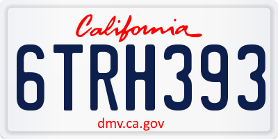 CA license plate 6TRH393