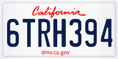 CA license plate 6TRH394