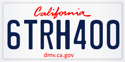 CA license plate 6TRH400