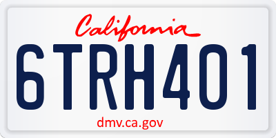 CA license plate 6TRH401