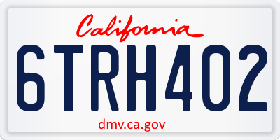 CA license plate 6TRH402