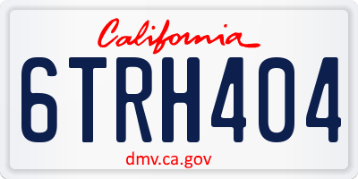 CA license plate 6TRH404