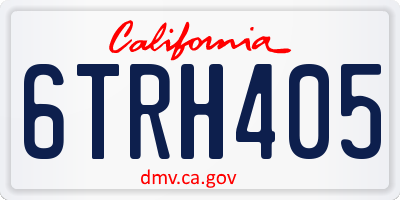 CA license plate 6TRH405