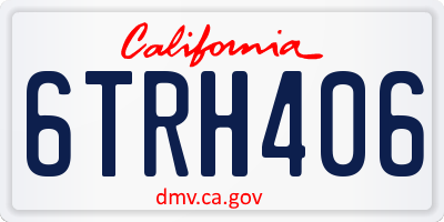 CA license plate 6TRH406