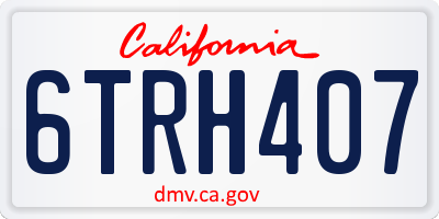 CA license plate 6TRH407