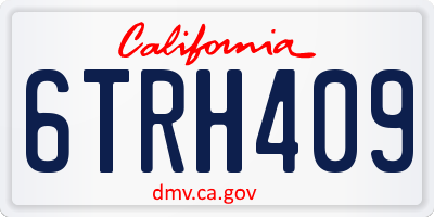 CA license plate 6TRH409