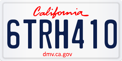 CA license plate 6TRH410