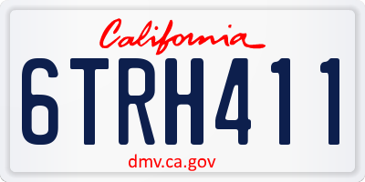 CA license plate 6TRH411