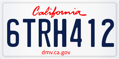 CA license plate 6TRH412