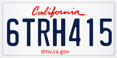 CA license plate 6TRH415