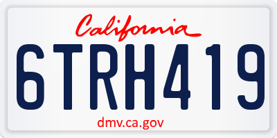 CA license plate 6TRH419
