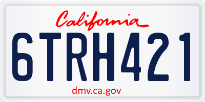 CA license plate 6TRH421