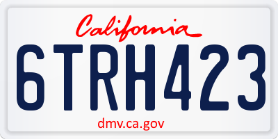CA license plate 6TRH423