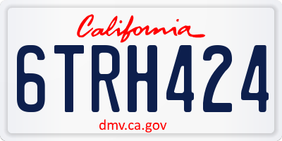 CA license plate 6TRH424