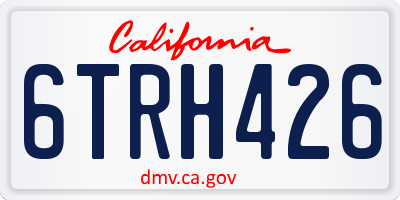 CA license plate 6TRH426
