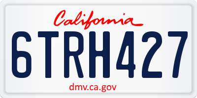 CA license plate 6TRH427