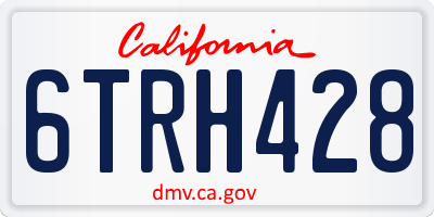 CA license plate 6TRH428