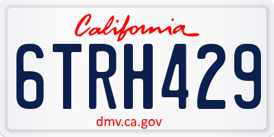 CA license plate 6TRH429