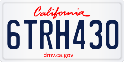 CA license plate 6TRH430