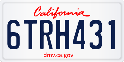CA license plate 6TRH431