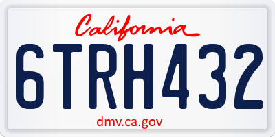 CA license plate 6TRH432