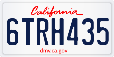CA license plate 6TRH435