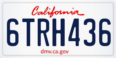 CA license plate 6TRH436