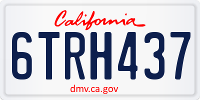 CA license plate 6TRH437