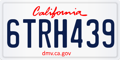 CA license plate 6TRH439