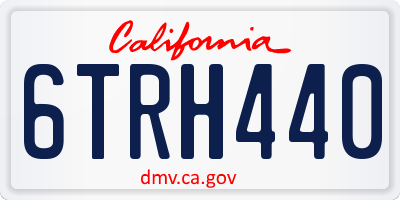 CA license plate 6TRH440